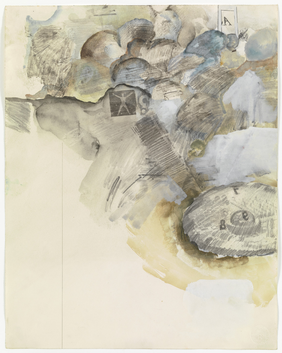 Robert Rauschenberg. Canto XI: Circle Six, The Heretics from the series Thirty-Four Illustrations for Dante's Inferno. 1959-60