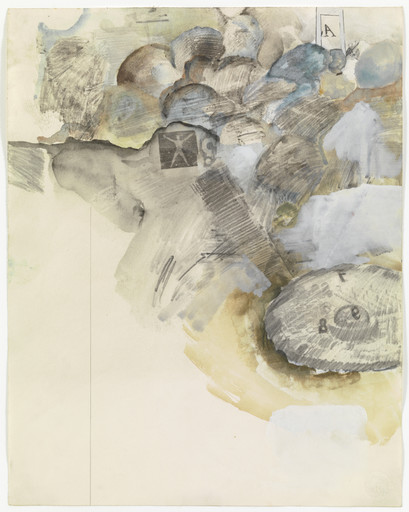 Robert Rauschenberg. Canto XI: Circle Six, The Heretics from the series Thirty-Four Illustrations for Dante's Inferno. 1959-60