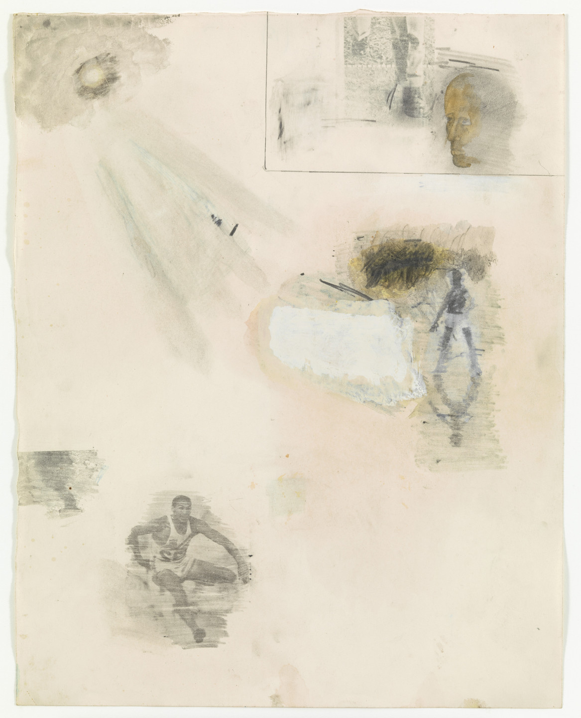 Robert Rauschenberg. Canto XV: Circle Seven, Round 3, The Violent Against Nature from the series Thirty-Four Illustrations for Dante&#39;s Inferno. 1959-60