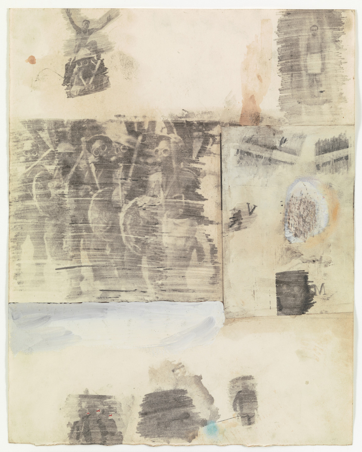 Robert Rauschenberg. Canto XXI: Circle Eight, Bolgia 5, The Grafters from the series Thirty-Four Illustrations for Dante&#39;s Inferno. 1959-60