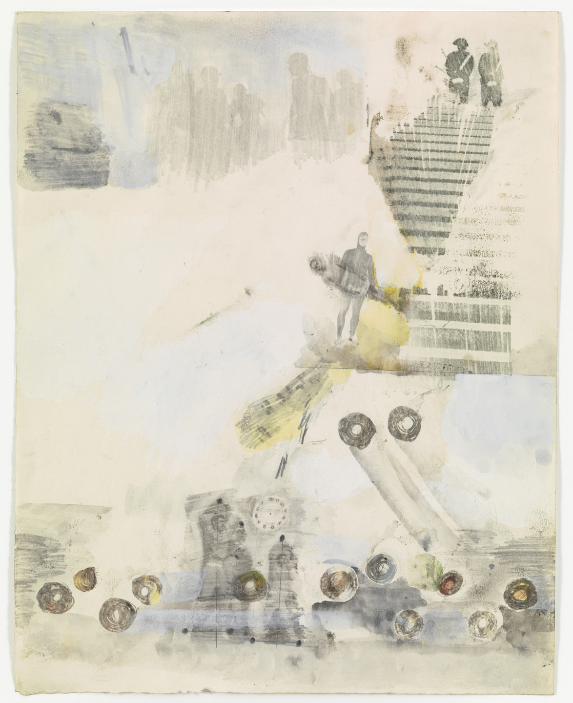 Robert Rauschenberg. Canto XXIII: Circle Eight, Bolgia 6, The Hypocrites from the series Thirty-Four Illustrations for Dante&#39;s Inferno. 1959-60
