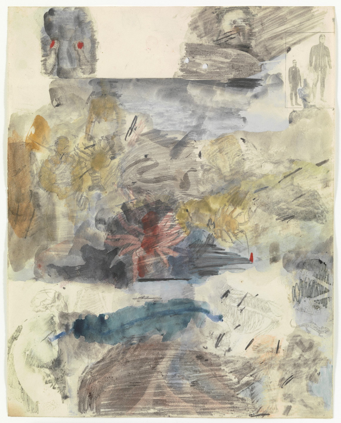 Robert Rauschenberg. Canto XXV: Circle Eight, Bolgia 7, The Thieves, from the series Thirty-Four Illustrations for Dante&#39;s Inferno. 1959-60