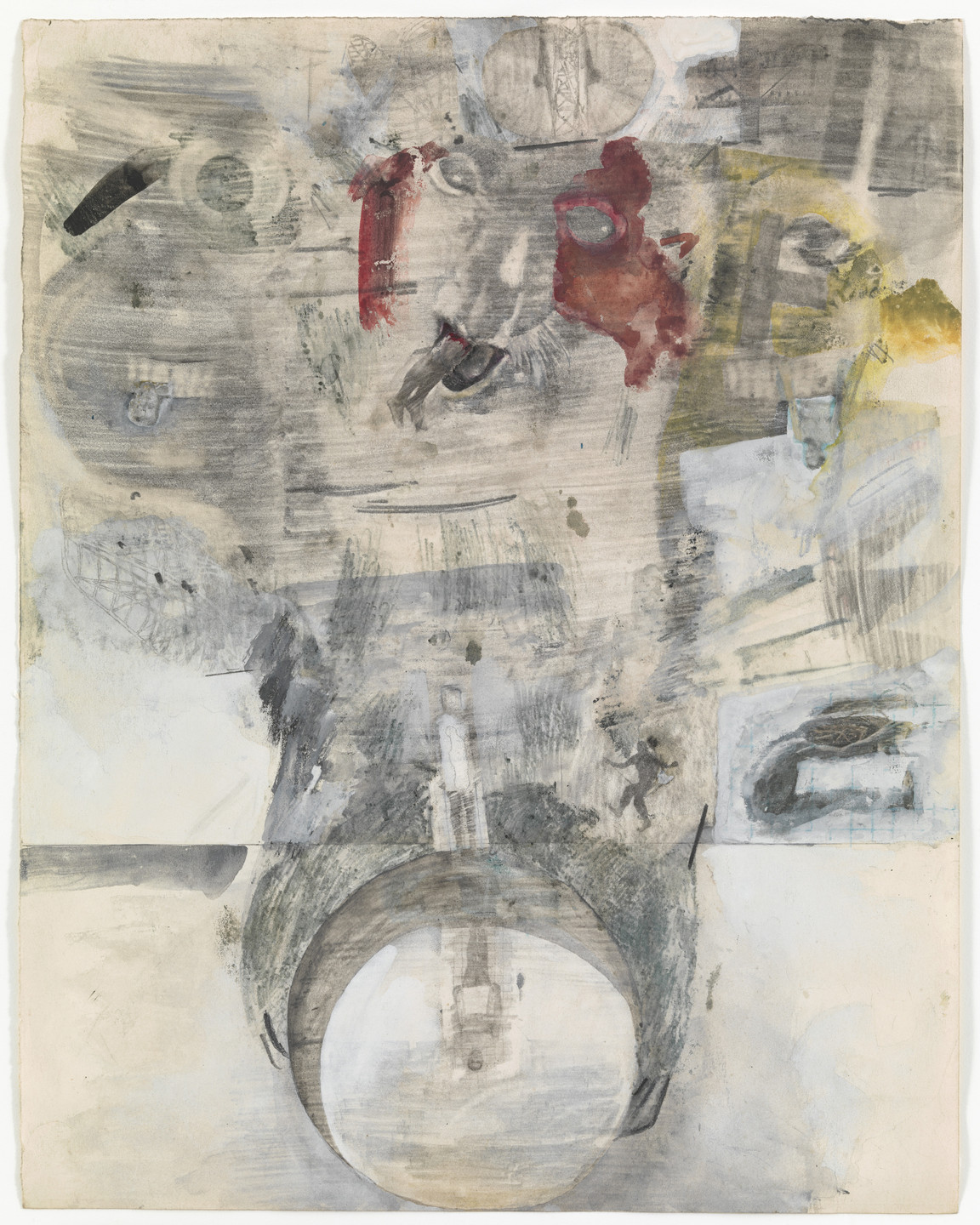 Robert Rauschenberg. Canto XXXIV: Circle Nine, Cocytus, Compound Fraud: Round 4, Judecca, Treacherous to their Masters, from the series Thirty-Four Illustrations for Dante's Inferno. (1959-60)