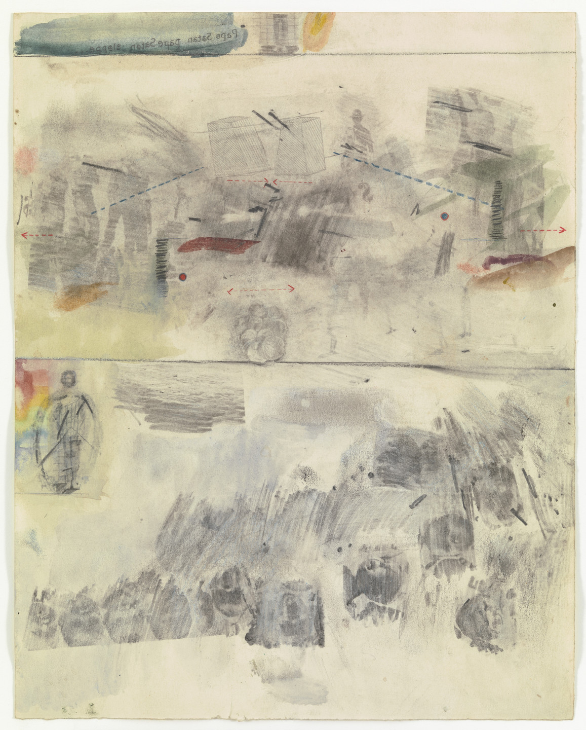 Robert Rauschenberg. Canto VII: Circle Four, The Hoarders and The Wasters; Circle Five, The Wrathful and The Sullen from the series Thirty-Four Illustrations for Dante's Inferno. 1959-60