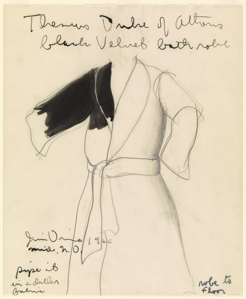 Theseus, Duke of Athens. Costume design for the play A Midsummer Night's Dream