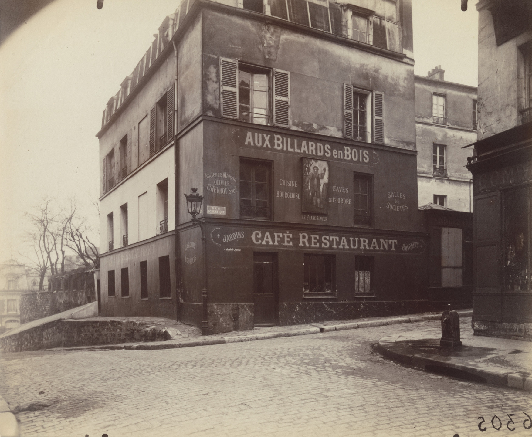 Eugène Atget. Montmartre, cabaret, rue St-Rustique. Mars 1922