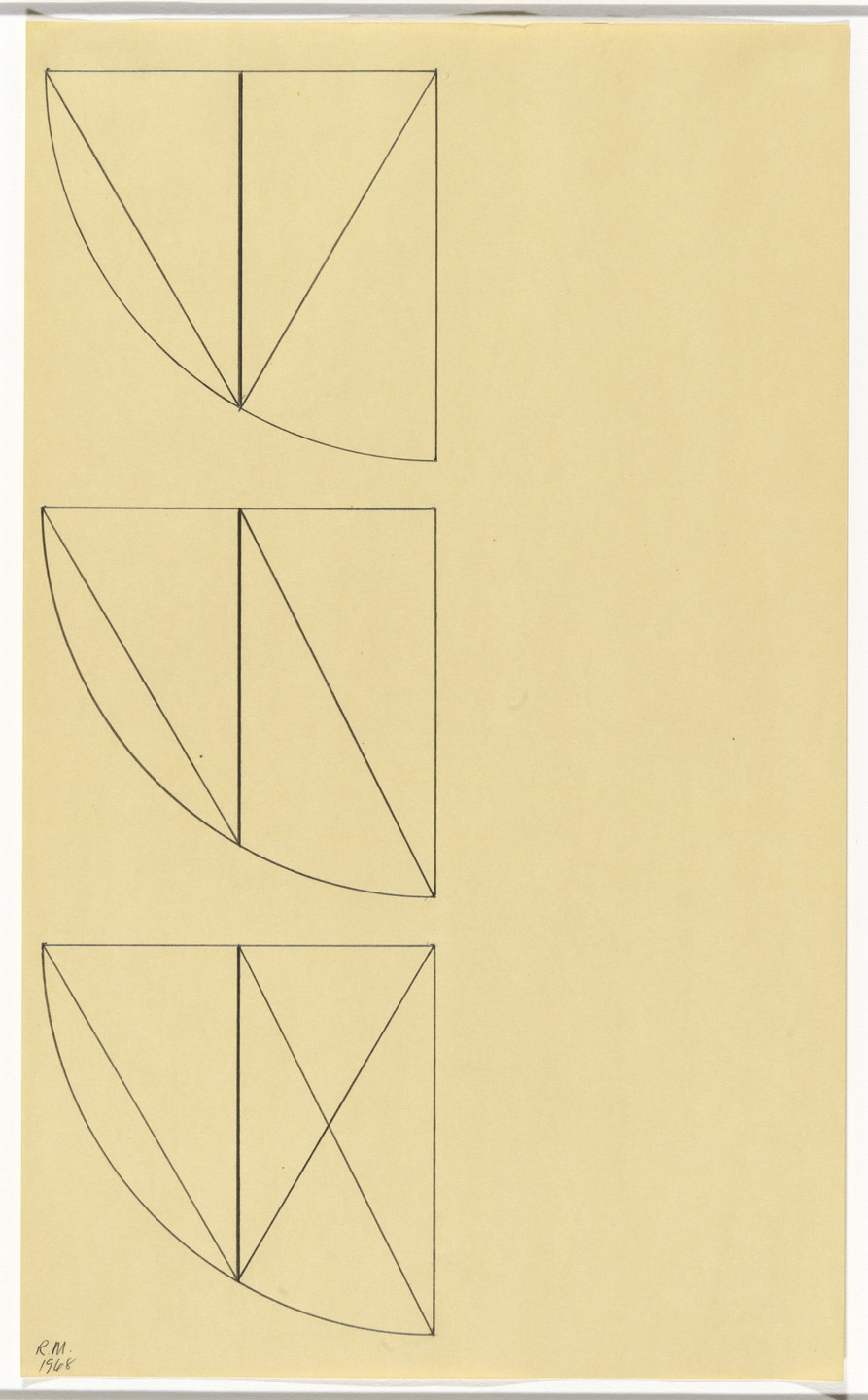 Robert Mangold. Untitled Drawing #1, #2, and #3. 1968