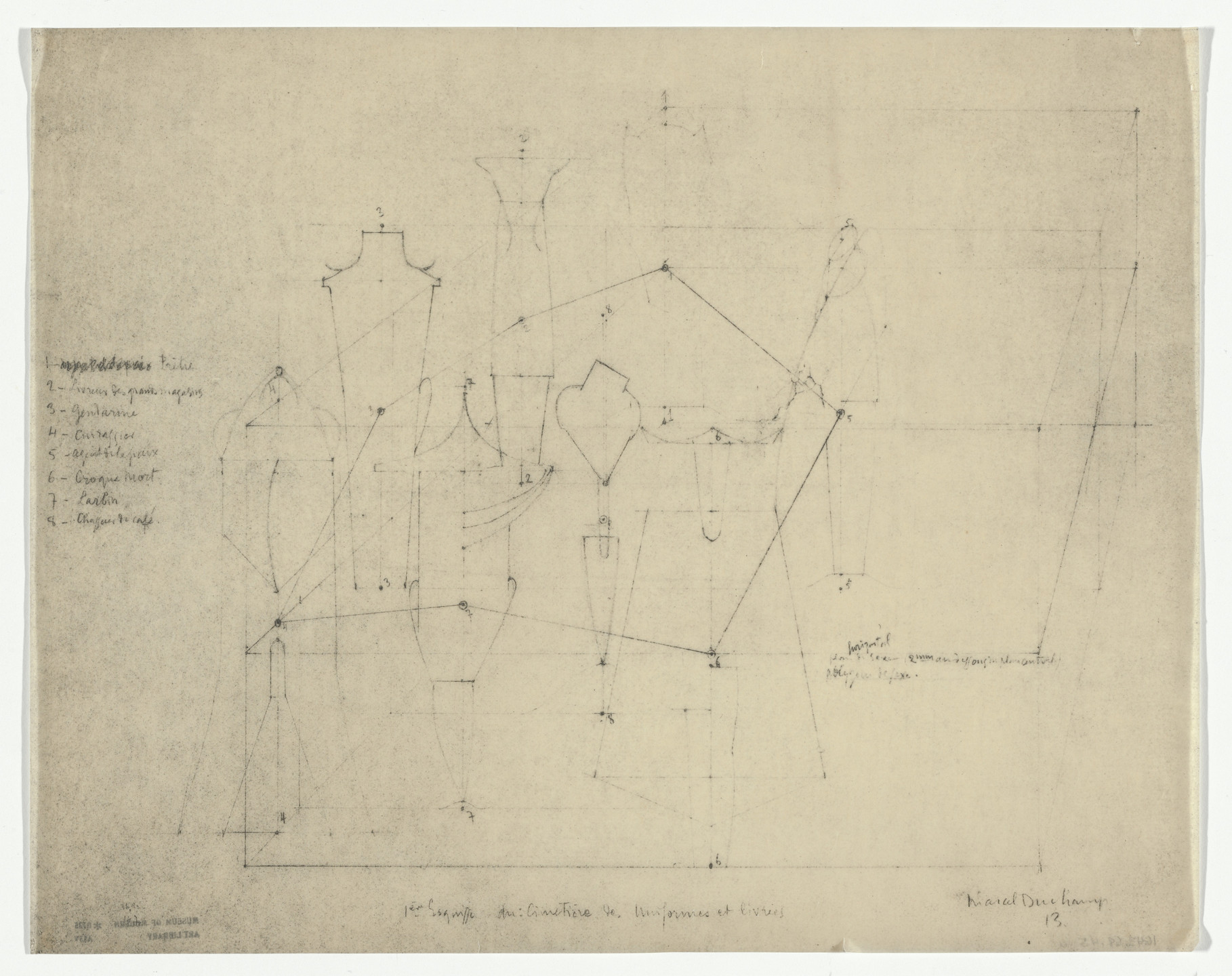Marcel Duchamp. Untitled from The Bride Stripped Bare by Her Bachelors, Even (The Green Box) (La mariée mise à nu par ses célibataires, même [Boîte verte]). 1934
