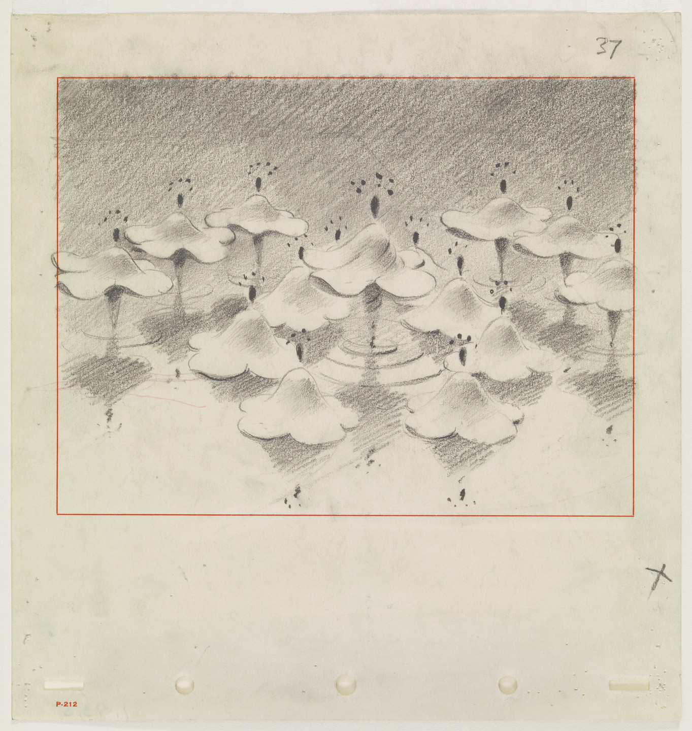 Disney Studios. Flowers, sketch for the ballet scenes for the film Fantasia. (1940)