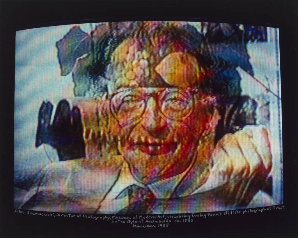 John Szarkowski, Director of Photography, Museum of Modern Art, visualizing Irving Penn's still life photograph of fruit. In the style of Arcimboldo, ca. 1580