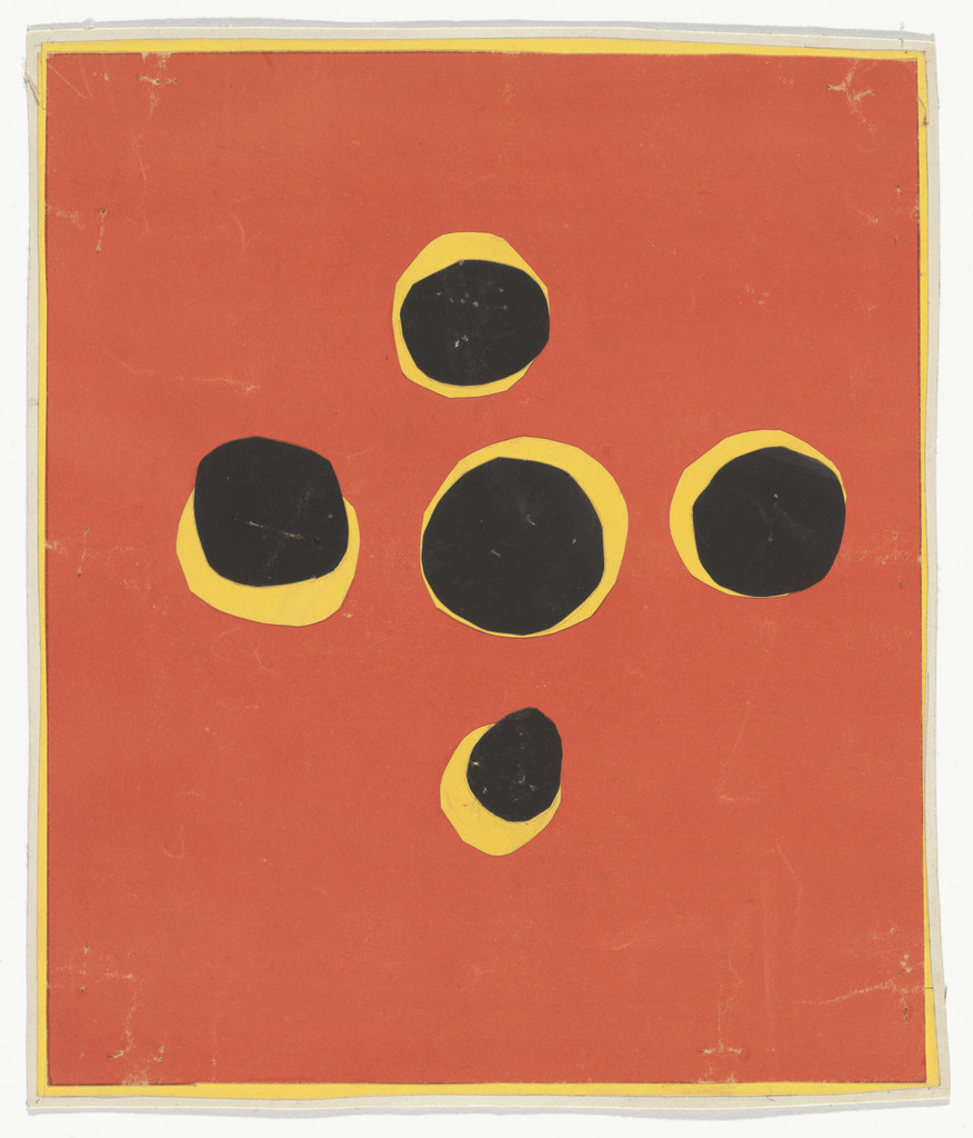 Maquette for a burse from a set of red and yellow liturgical vestments designed for the Chapel of the Rosary of the Dominican Nuns of Vence