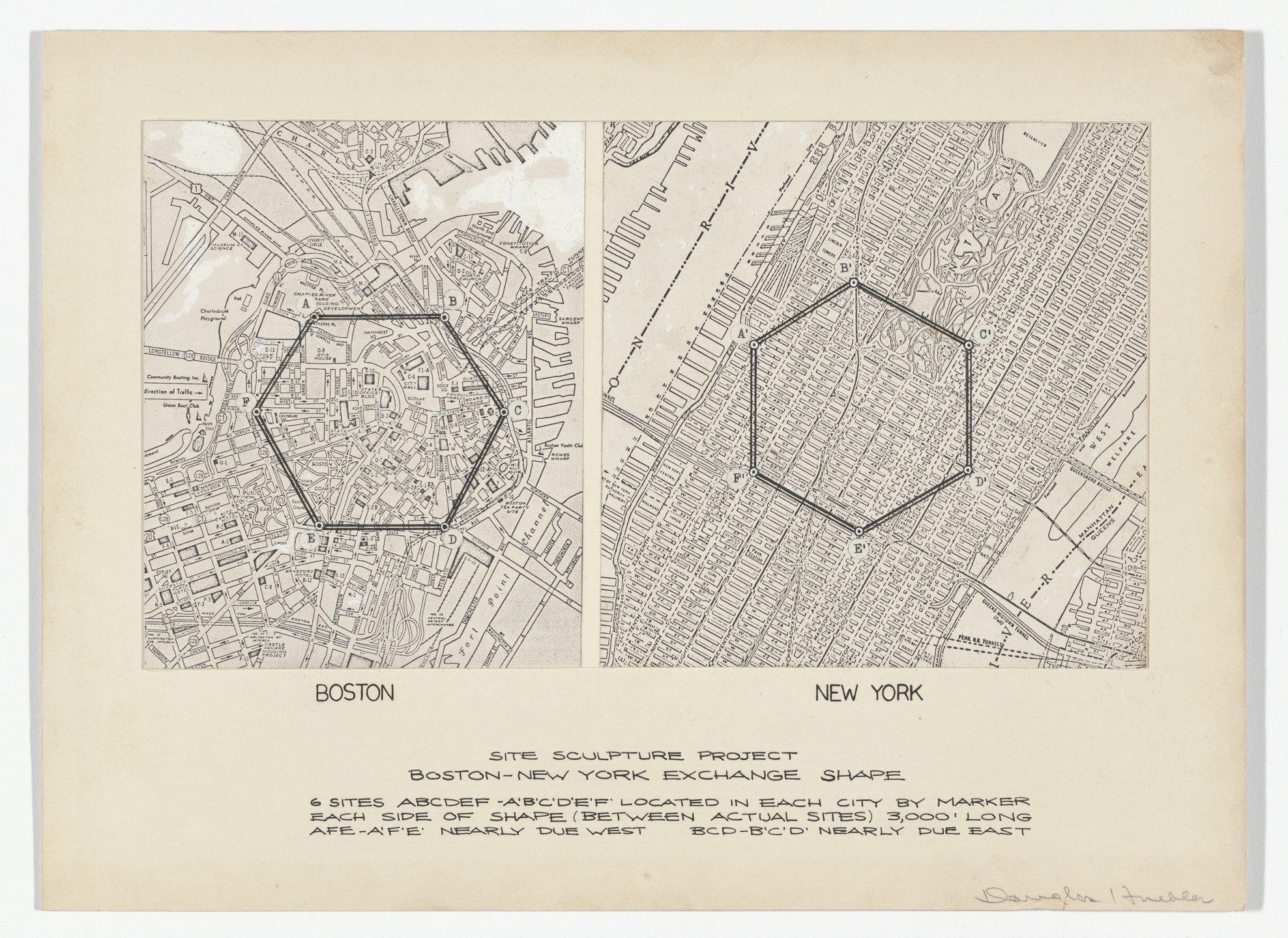 Douglas Huebler. Boston - New York Exchange Shape. 1968