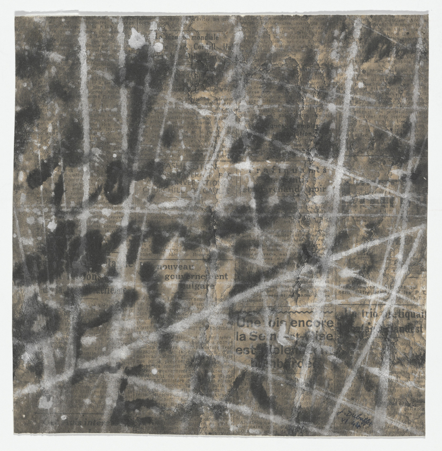 Jean Dubuffet. Message &#34;I&#39;ve been thinking of you since Saturday...&#34; (Message &#34;Je pense à toi depuis samedi...&#34;). 1944