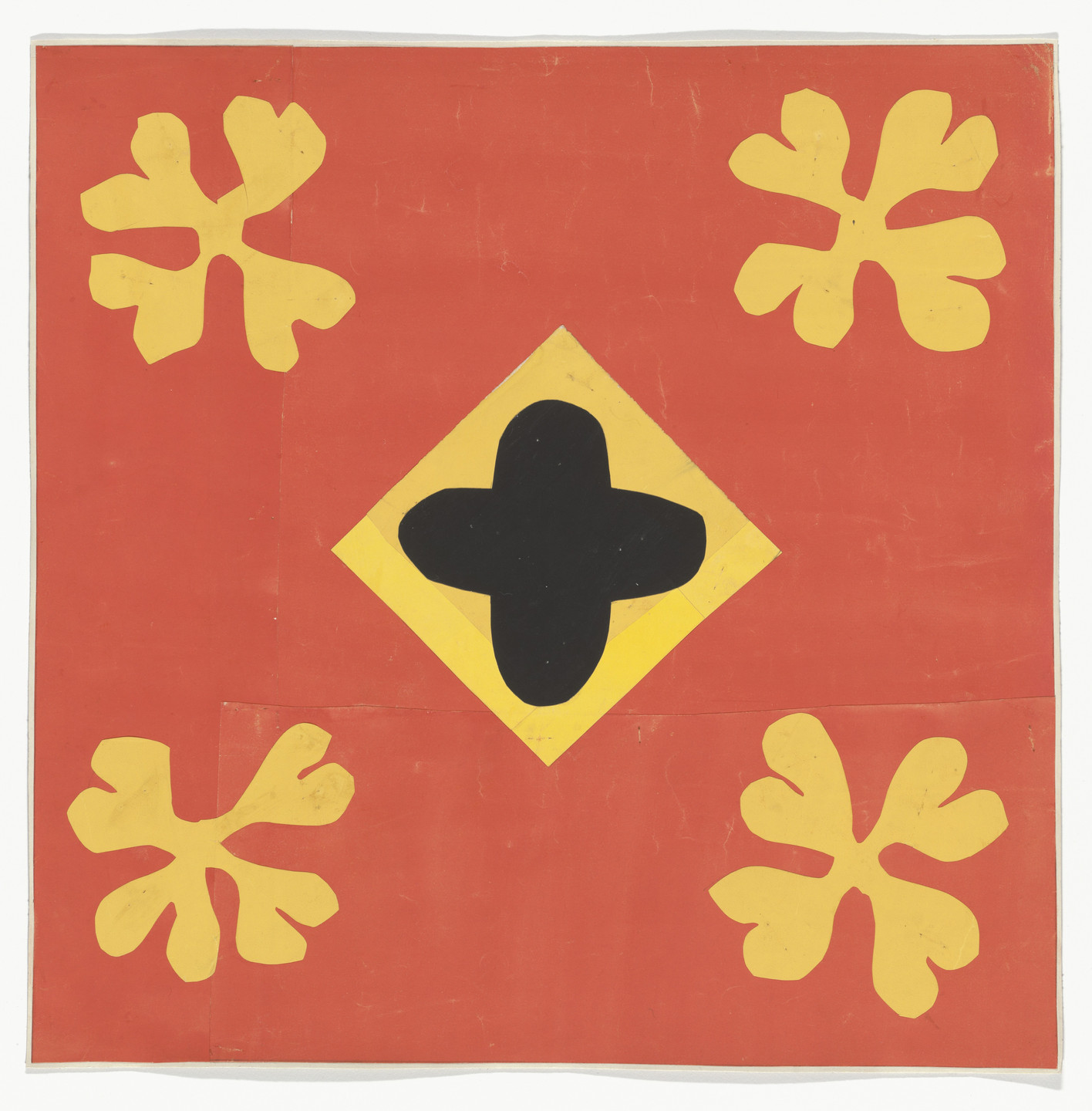 Henri Matisse. Maquette for a chalice veil from a set of red and yellow liturgical vestments designed for the Chapel of the Rosary of the Dominican Nuns of Vence. c. 1950