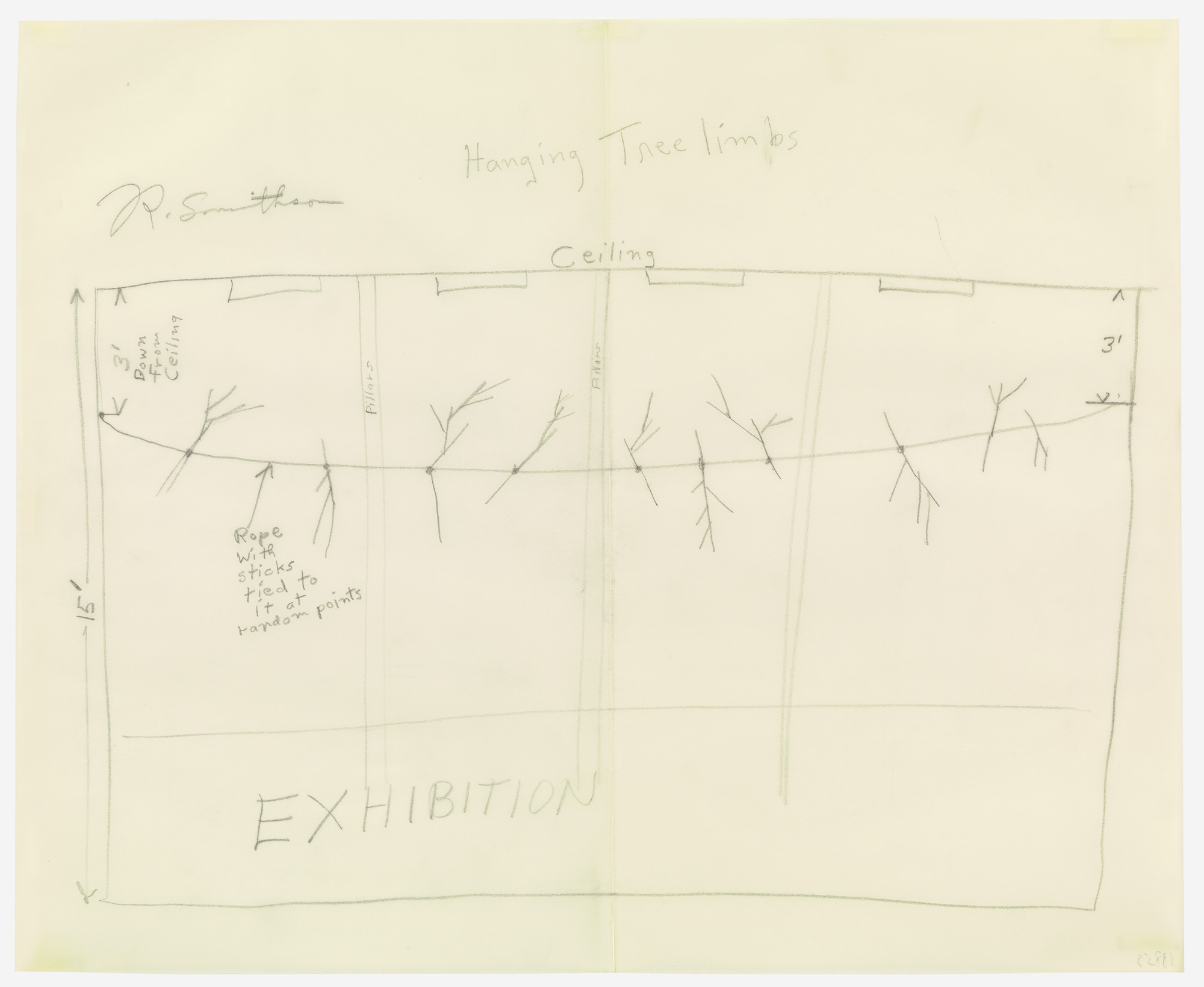 Robert Smithson. Hanging Tree Limbs