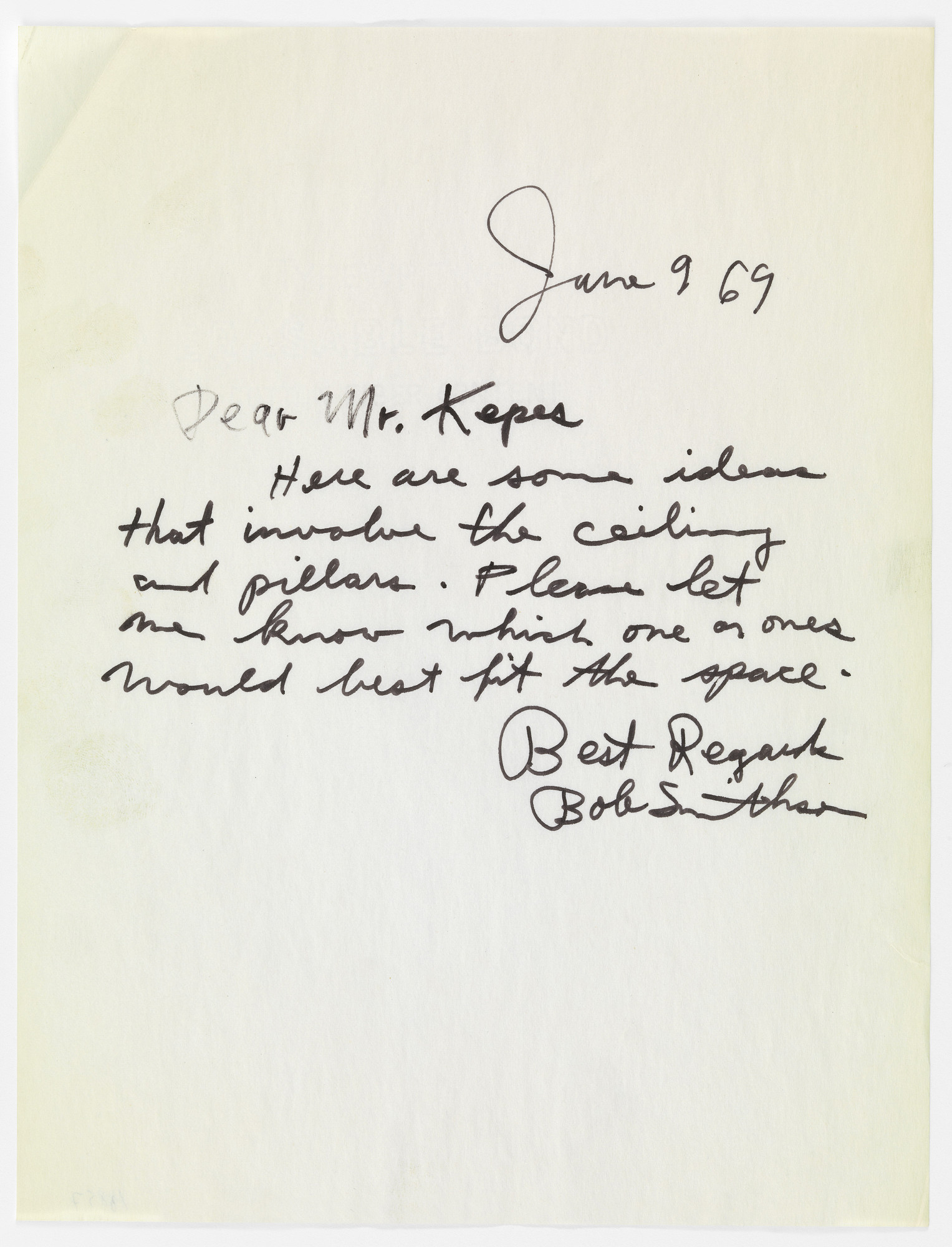Robert Smithson. Letter