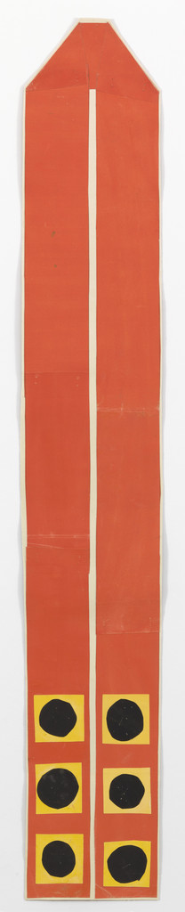 Maquette for a stole from a set of red and yellow liturgical vestments designed for the Chapel of the Rosary of the Dominican Nuns of Vence