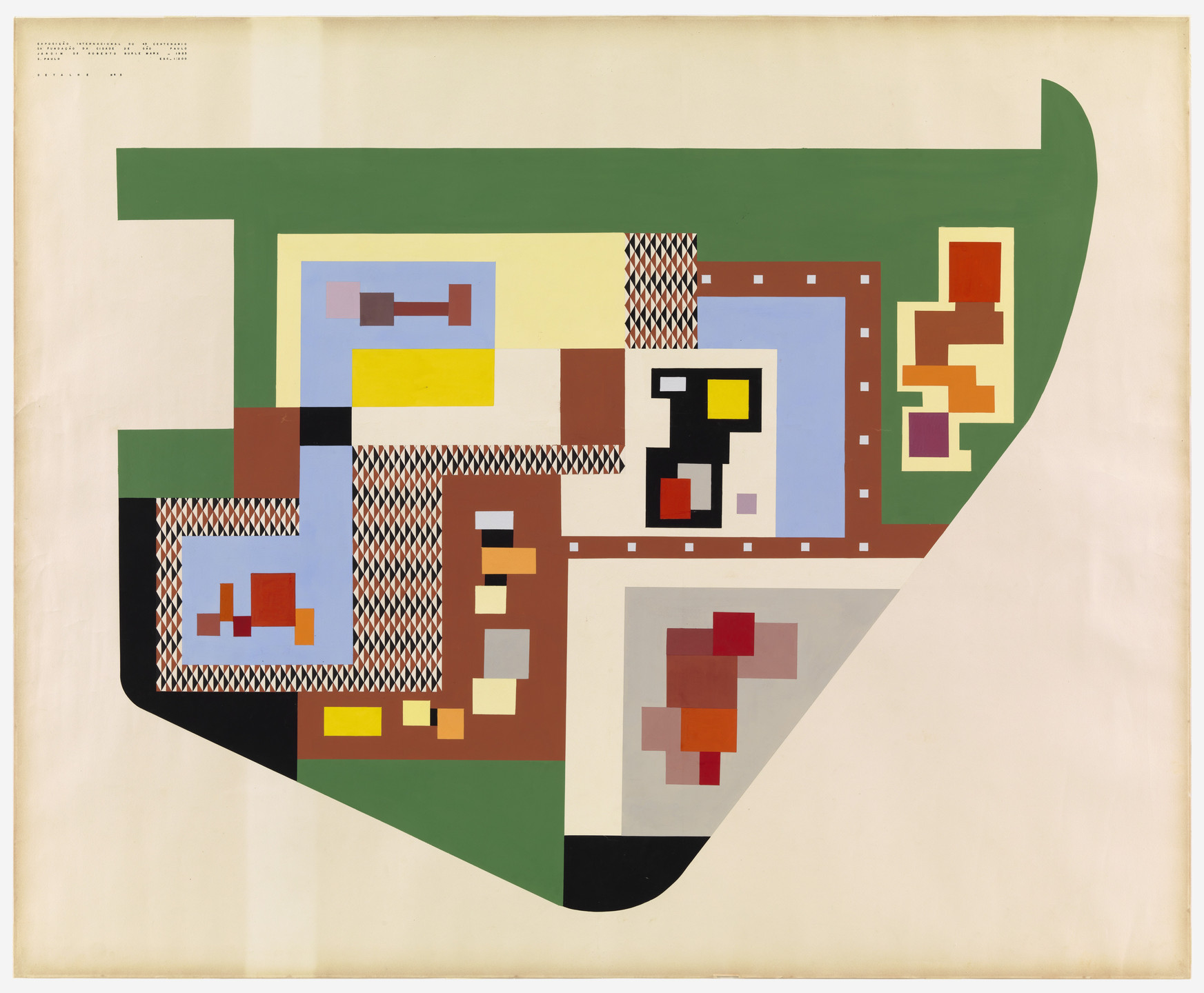 Roberto Burle Marx. Ibirapuera Park, Quadricentennial Gardens, project, São Paulo, Brazil (Plan, detail five). 1953