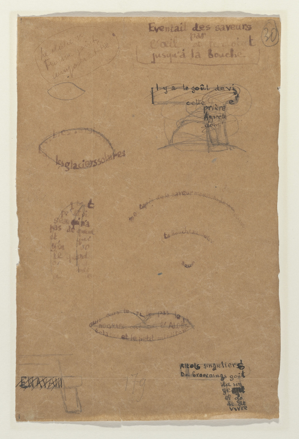 Guillaume Apollinaire. Revolver, page from Éventail des Saveurs (Range of Flavors). (1917-18)