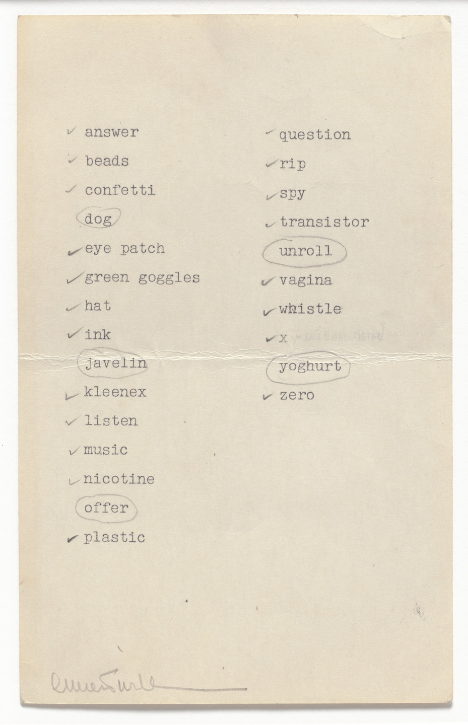 Emmett Williams. Alphabet Symphony. 1962