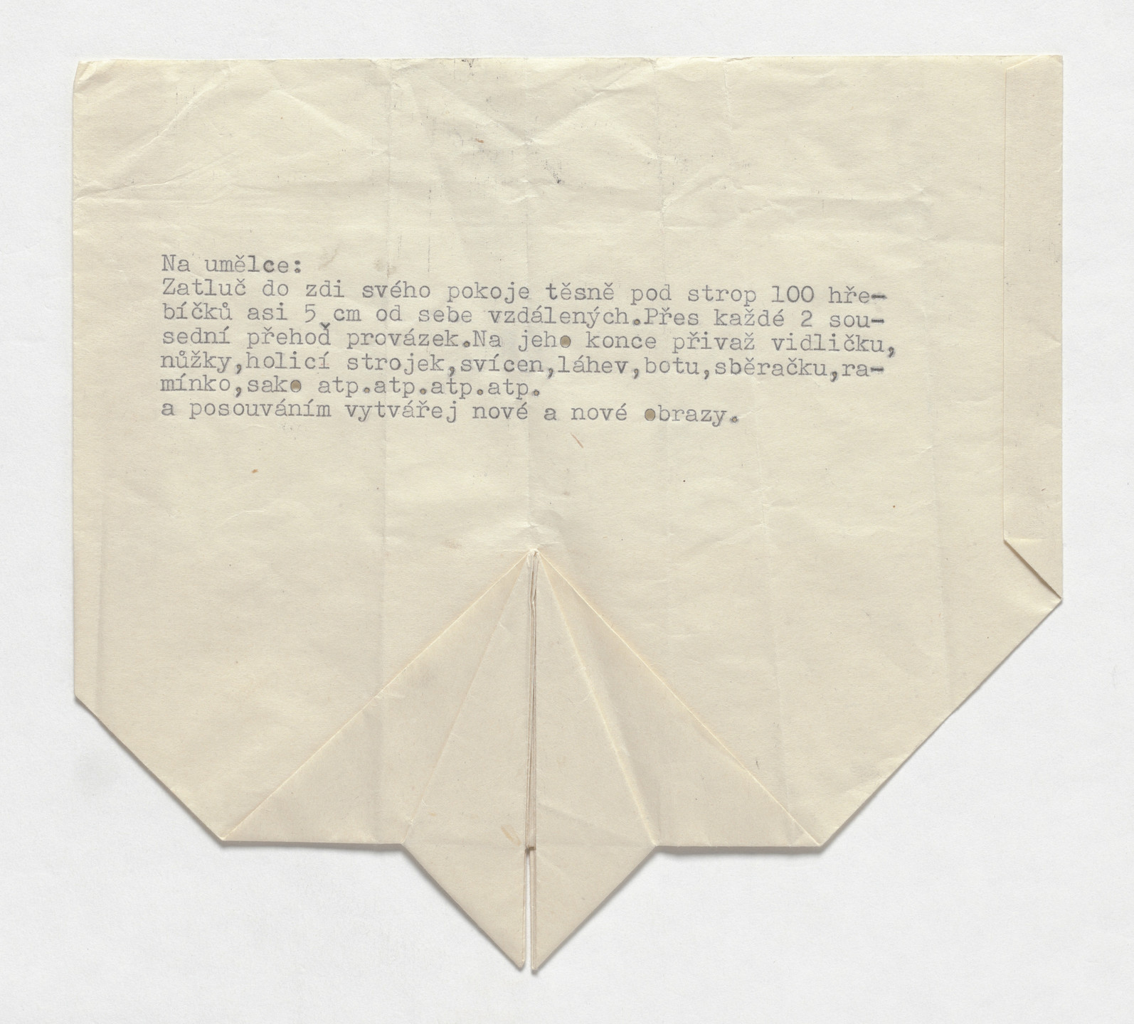 Milan Knížák. Paper Glider. 1965