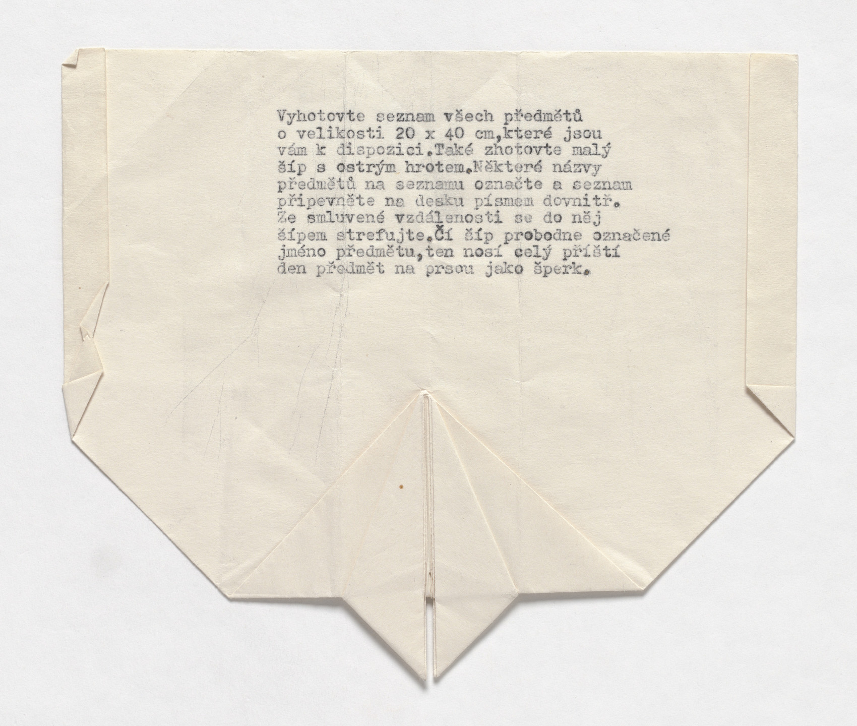 Milan Knížák. Paper Glider. 1965