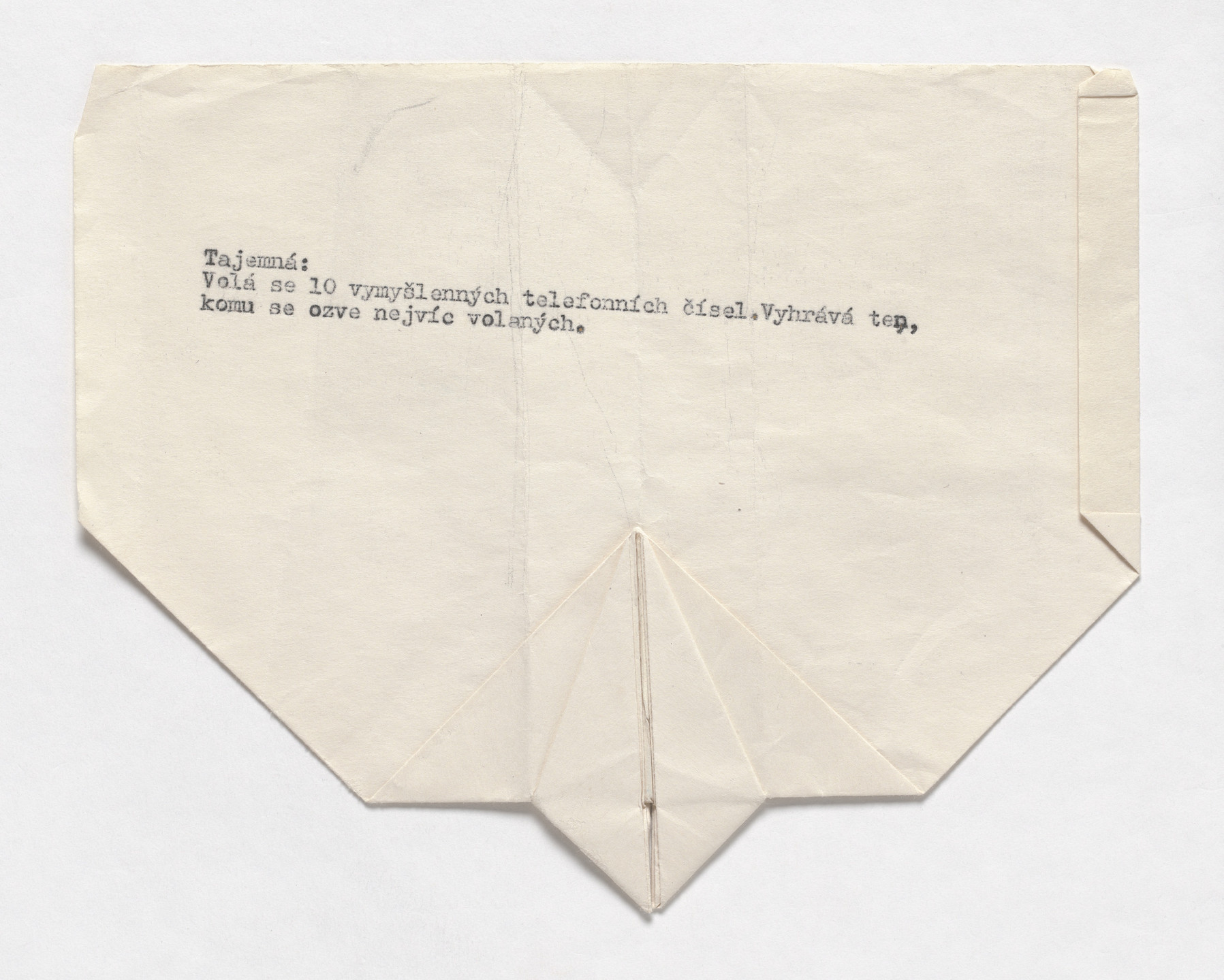 Milan Knížák. Paper Glider. 1965