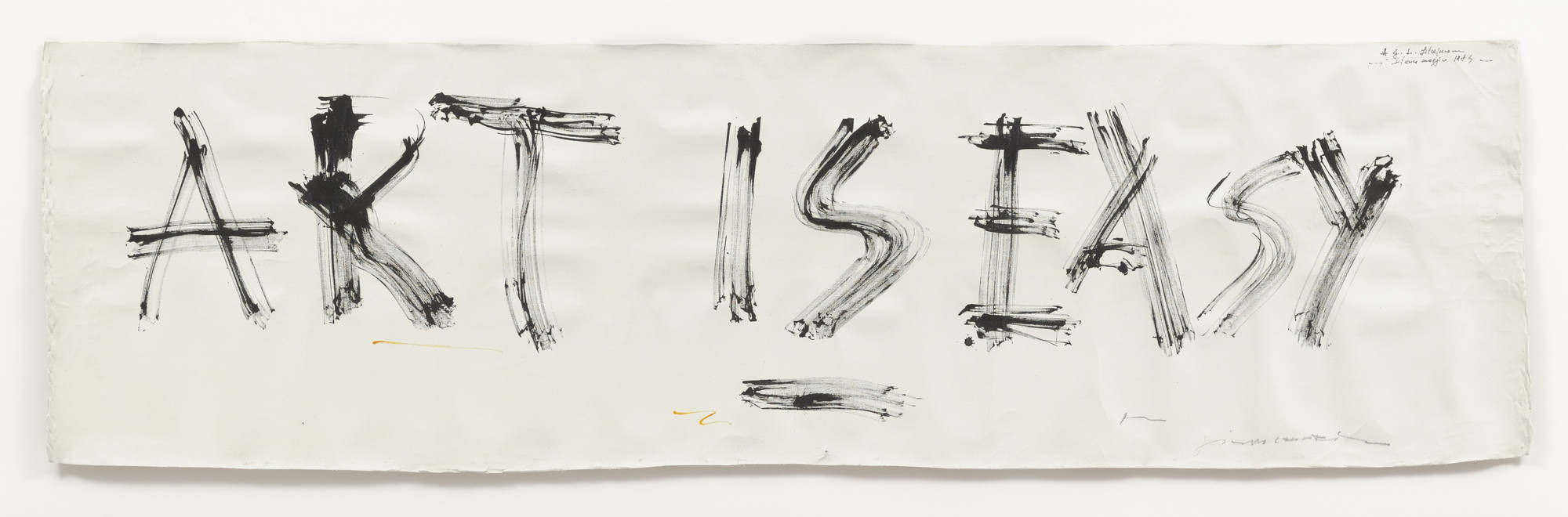 Giuseppe Chiari. Art Is Easy. 1982