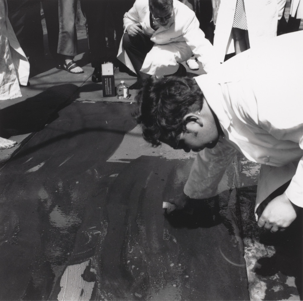 Street Cleaning Event (1964), performed during Fluxfest Presents Hi Red Center Street Cleaning Event, Grand Army Plaza, New York, June 11, 1966