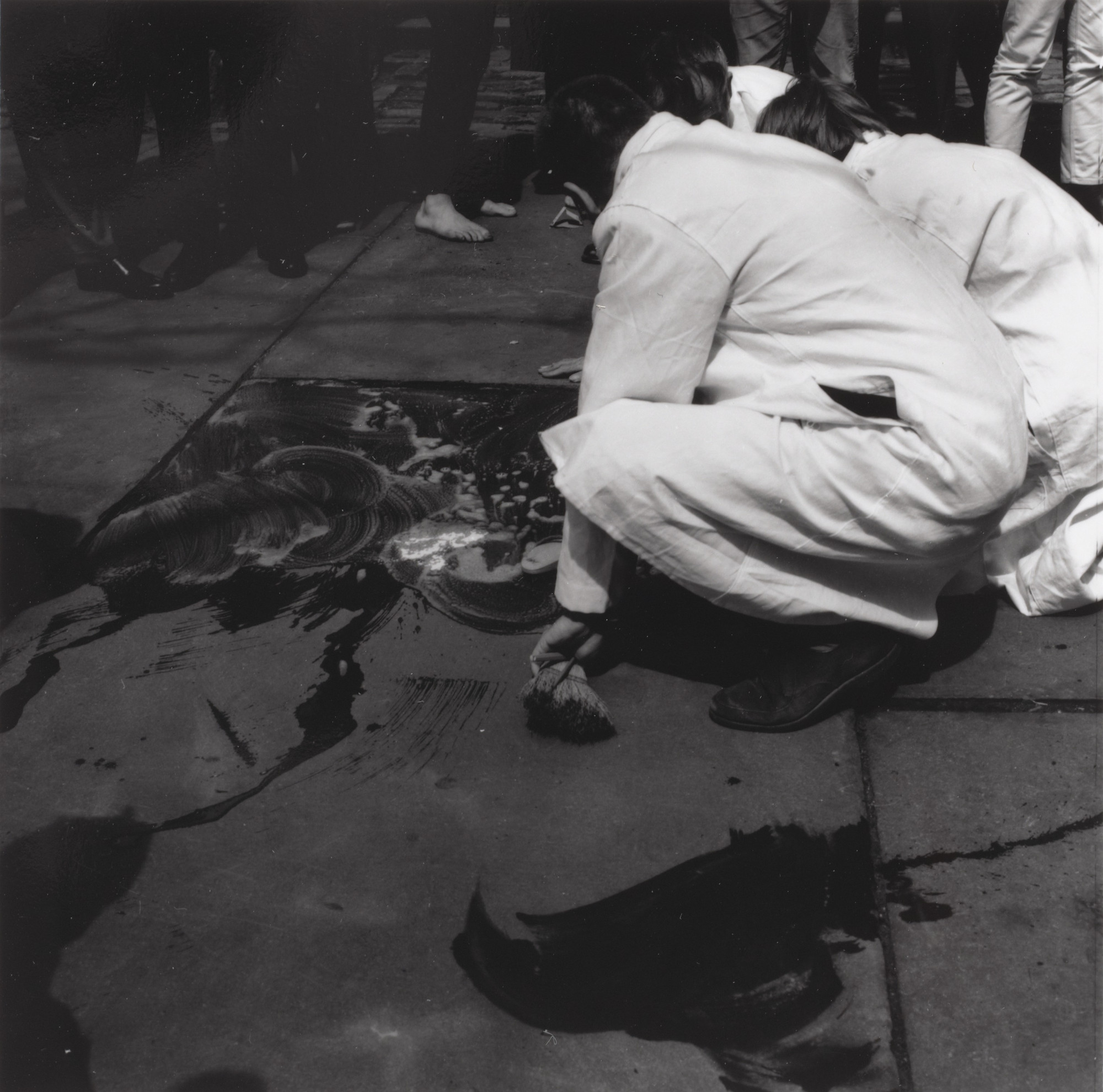 Hi Red Center, Genpei Akasegawa, Natsuyuki Nakanishi, Jiro Takamatsu. Street Cleaning Event (1964), performed during Fluxfest Presents Hi Red Center Street Cleaning Event, Grand Army Plaza, New York, June 11, 1966