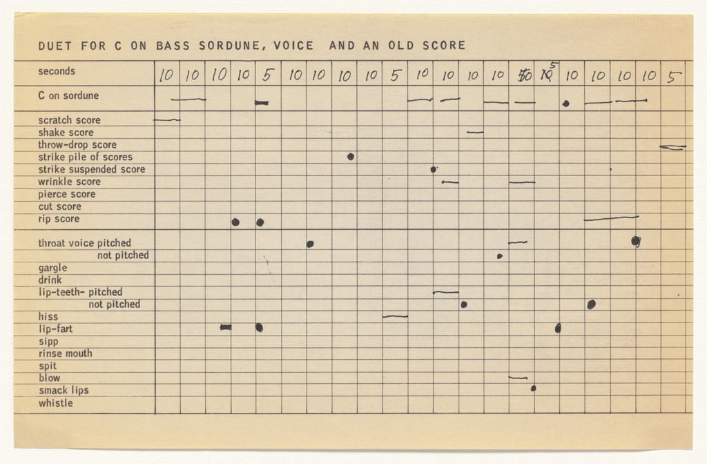 Duet for C on Bass Sordune, Voice and an Old Score