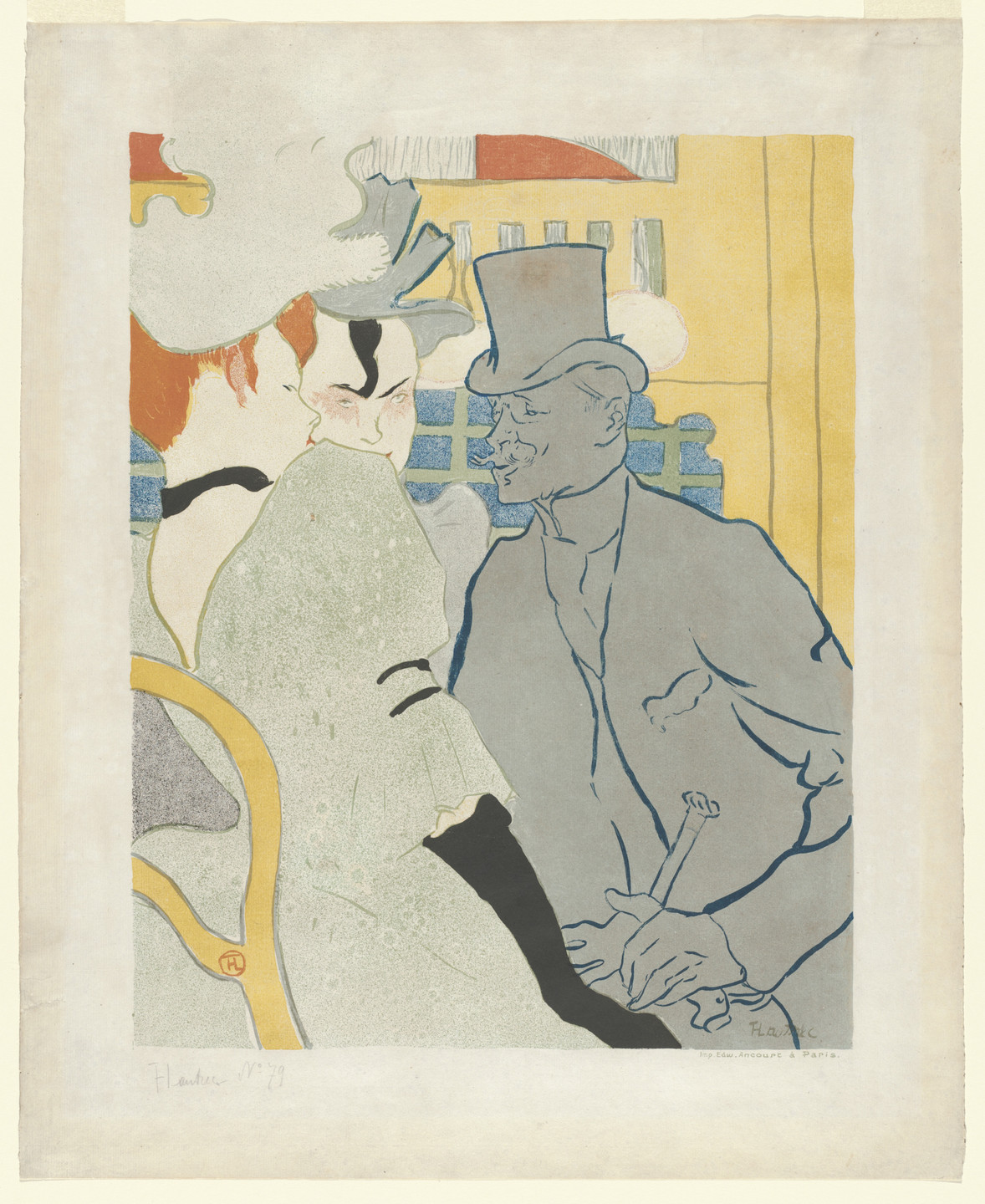 Henri de Toulouse-Lautrec. L&#39;Anglais au Moulin Rouge (Englishman at the Moulin Rouge). 1892
