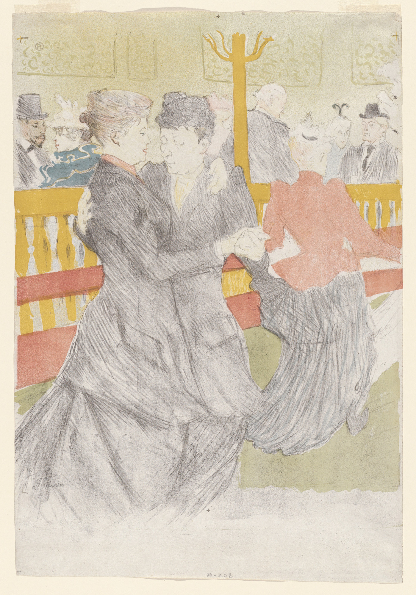 ロートレック、「Princeteau dans son Atelier」 Henri de Toulouse-Lautrec. The Dance at the Moulin Rouge (La danse