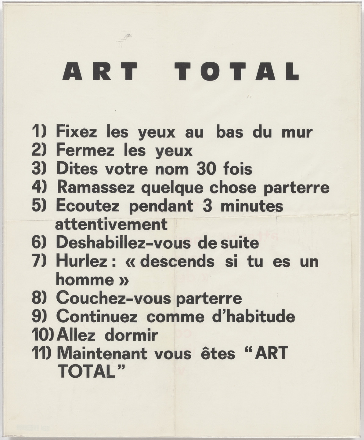 Ben Vautier. Art Total. 1963