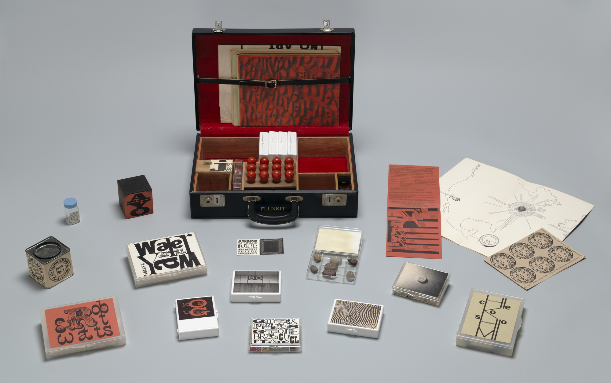 Various Artists, Eric Andersen, Ay-O, George Brecht, Joe Jones, Alison Knowles, Takehisa Kosugi, Shigeko Kubota, George Maciunas, Benjamin Patterson, Mieko Shiomi, Ben Vautier, Robert Watts. Fluxkit. 1965–66
