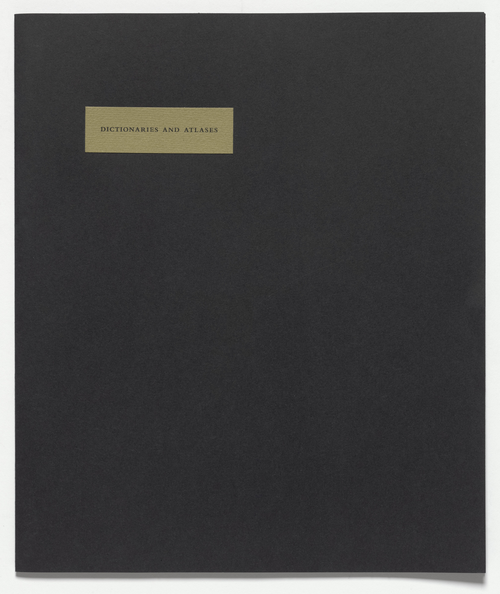 Marcel Duchamp. Dictionaries and Atlases from À l'Infinitif (La Boîte Blanche) ( In the Infinitive [The White Box] )