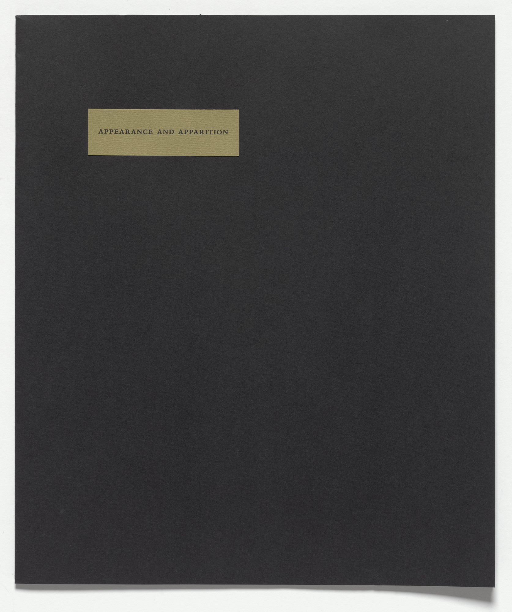 Marcel Duchamp. Appearance and Apparition from À l'Infinitif (La Boîte Blanche) ( In the Infinitive [The White Box] )