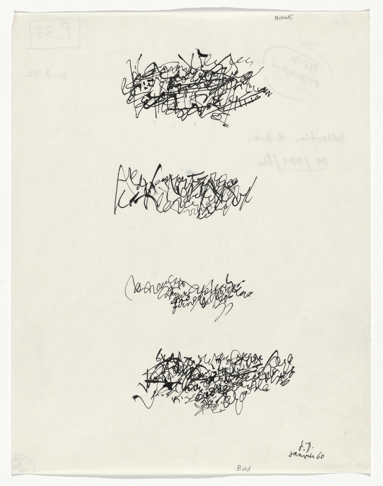 Jean Dubuffet. Four Scribbles (Quatre gribouillis). 1960 | MoMA