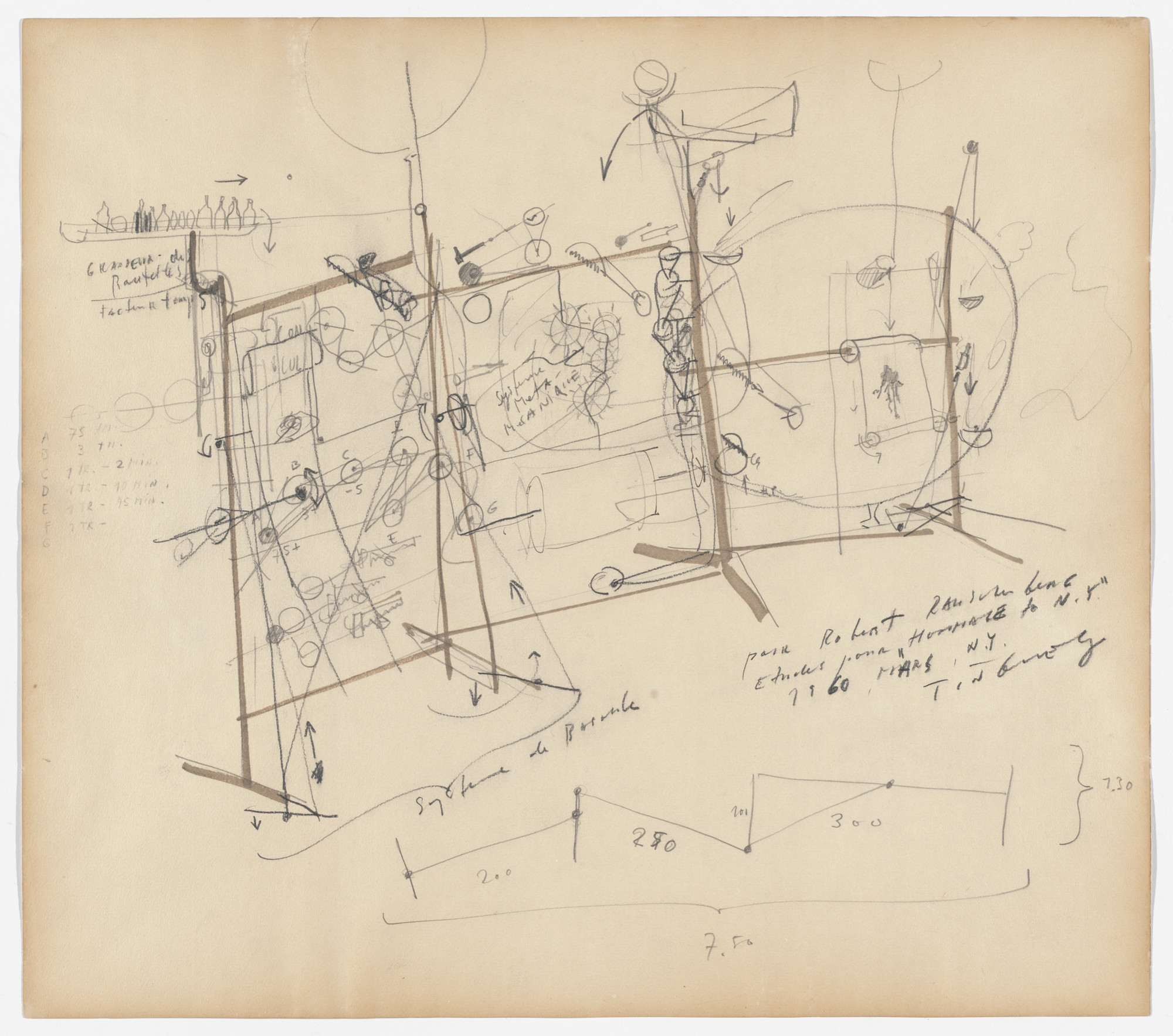 Jean Tinguely. Homage to New York drawing