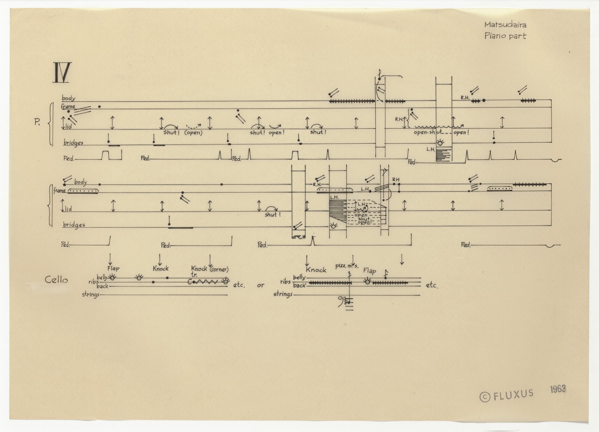 Yoriaki Matsudaira. Piano Part IV from Co-Action for Cello and Piano I. 1963