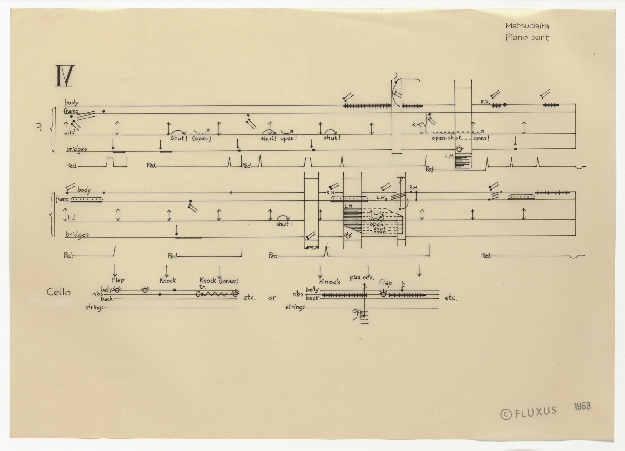 Yoriaki Matsudaira. Piano Part IV from Co-Action for Cello and Piano I