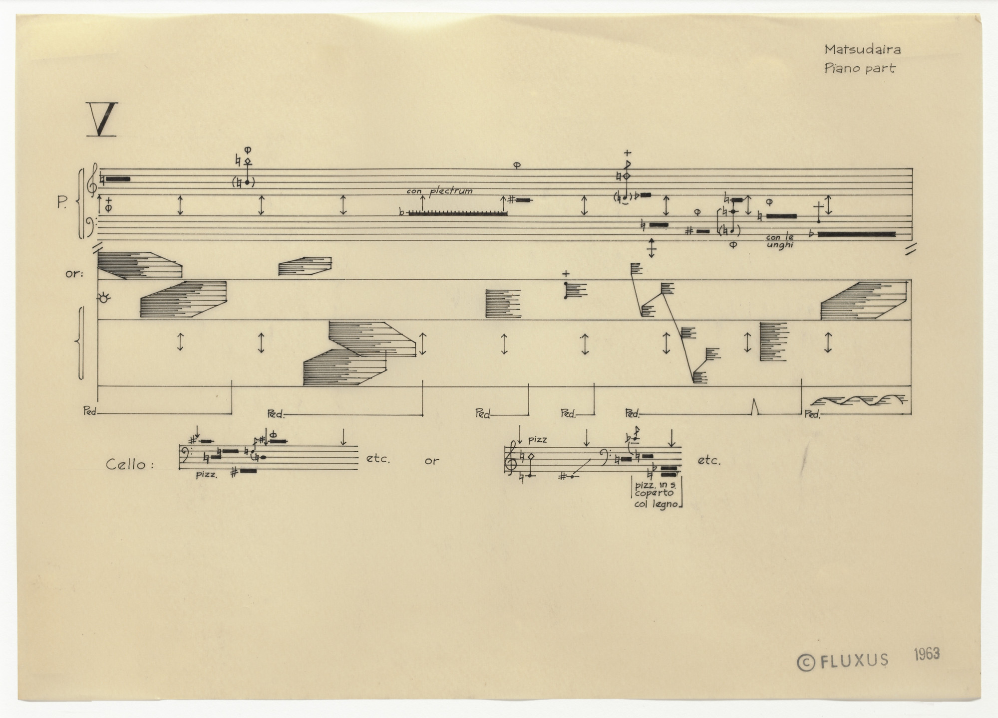 Yoriaki Matsudaira. Piano Part V from Co-Action for Cello and Piano I. 1963