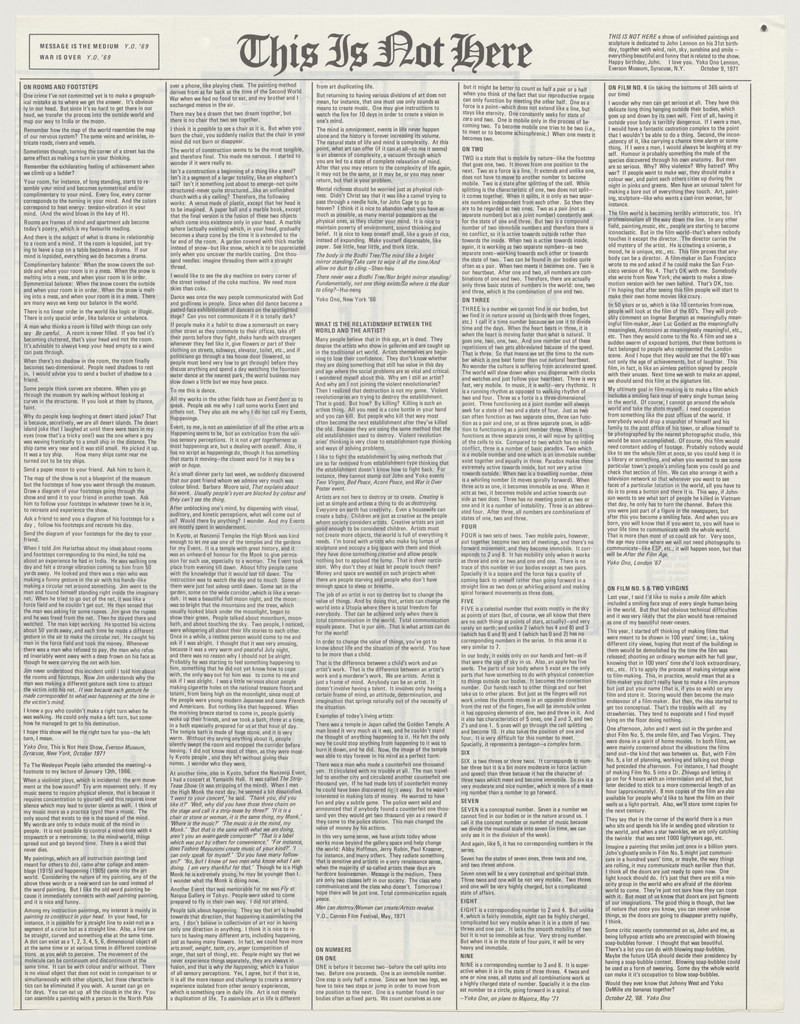 Brochure for This Is Not Here, Everson Museum of Art, Syracuse, October 9–27, 1971