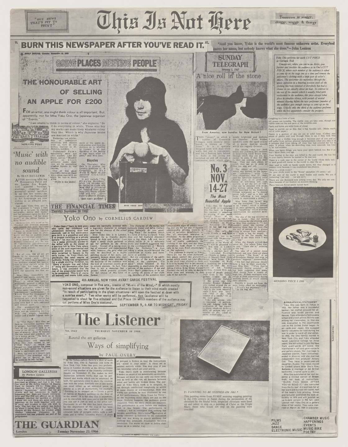 Yoko Ono. This Is Not Here. 1971