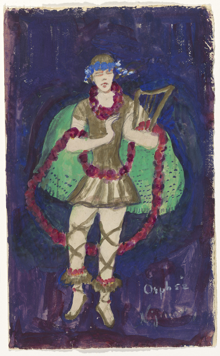 Florine Stettheimer. Costume design (Orpheus: Nijinsky) for artist&#39;s ballet Orphée of the Quat-z-arts. c. 1912