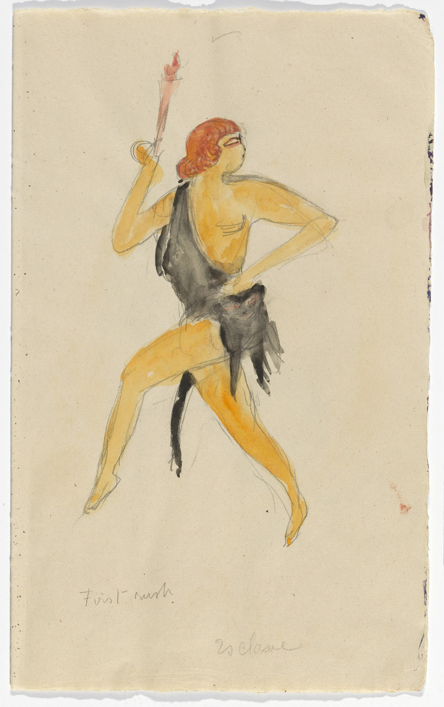 Florine Stettheimer. Costume design (First Rush, Esclave) for artist&#39;s ballet Orphée of the Quat-z-arts. c. 1912