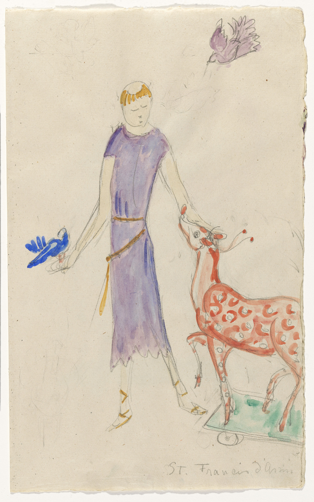 Florine Stettheimer. Costume design (St. Francis of Assisi) for artist's ballet Orphée of the Quat-z-arts