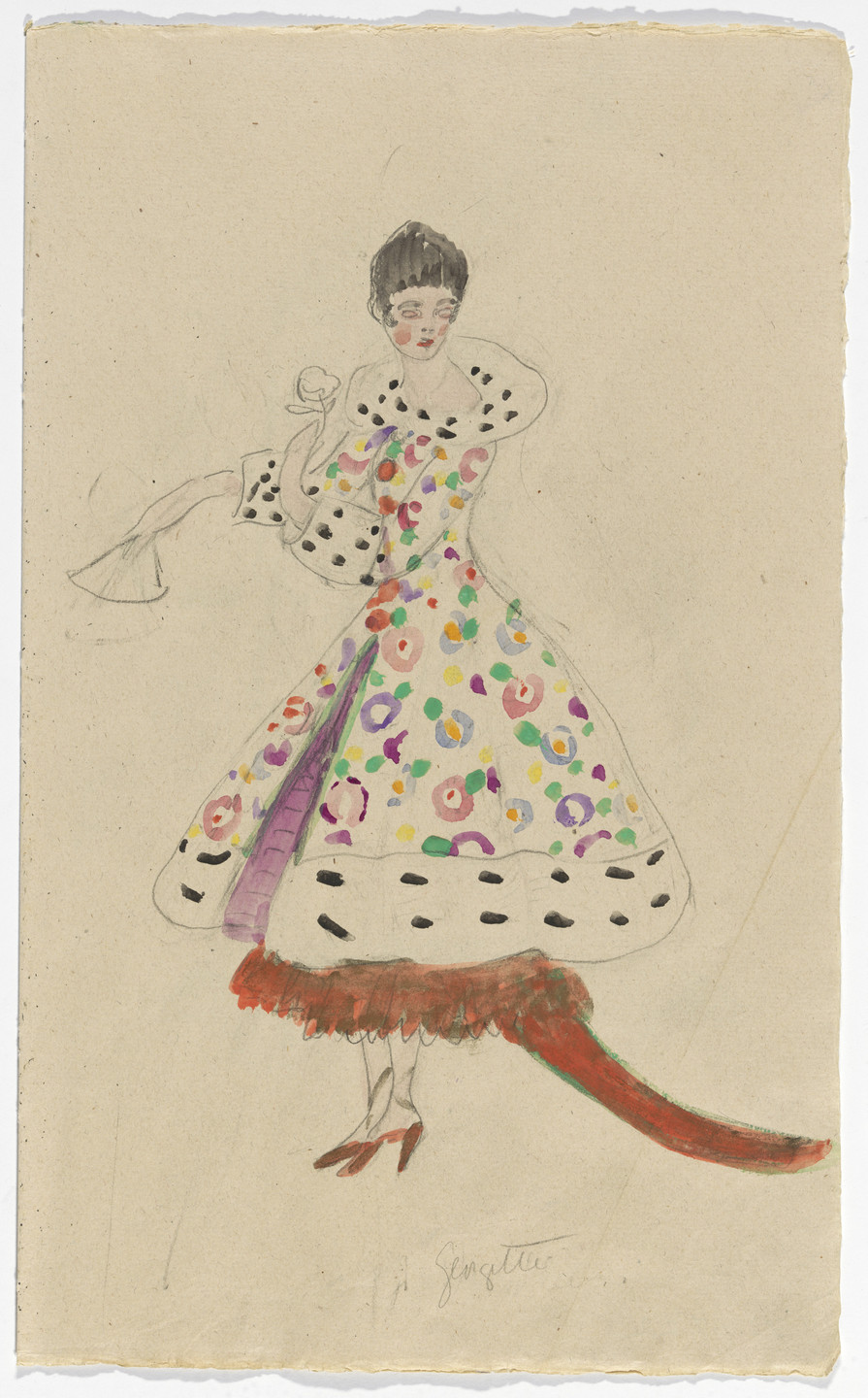 Florine Stettheimer. Costume design (Georgette) for artist&#39;s ballet Orphée of the Quat-z-arts. c. 1912