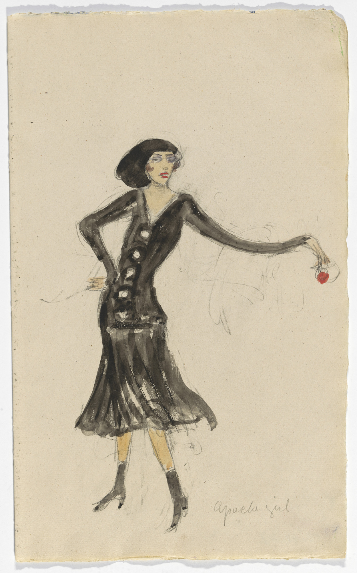 Florine Stettheimer. Costume design (Apache Girl) for artist's ballet Orphée of the Quat-z-arts