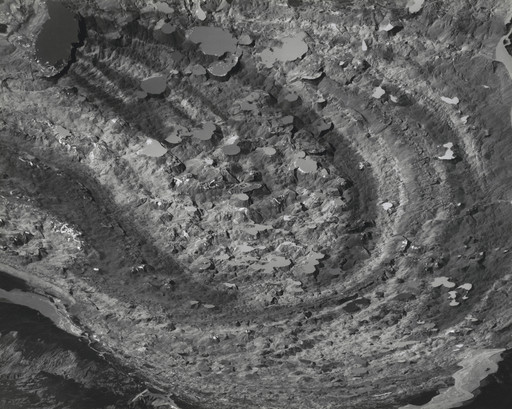Bradford Washburn. Pitted Dead Surface of the Snout of Chitina Glacier on the Alaska-Canada Frontier